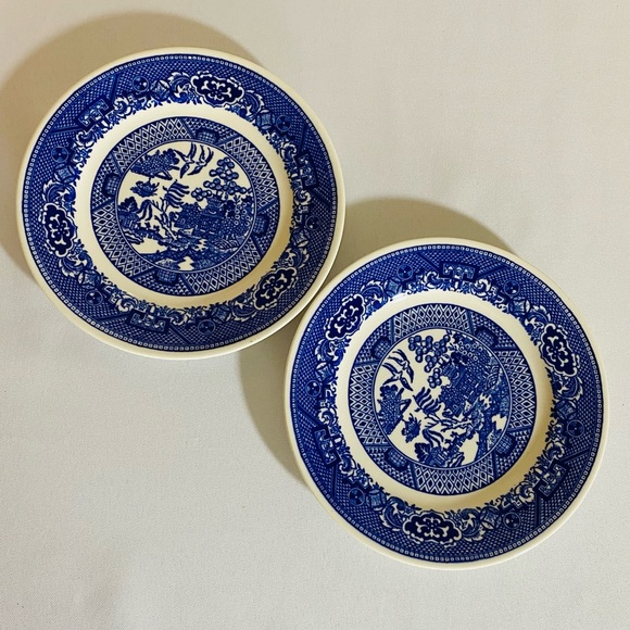 Vintage Willow Ware By Royal China Lot Of 2 Bread Plates 6.5 Inches - Picture 5 of 8